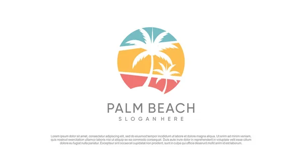 Palm Logo Design Vektor Mit Kreativen Einfachen Und Einzigartigen Konzept — Stockvektor