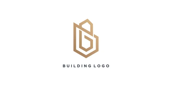 Idea Costruzione Logo Design Con Lettera Astratta — Vettoriale Stock