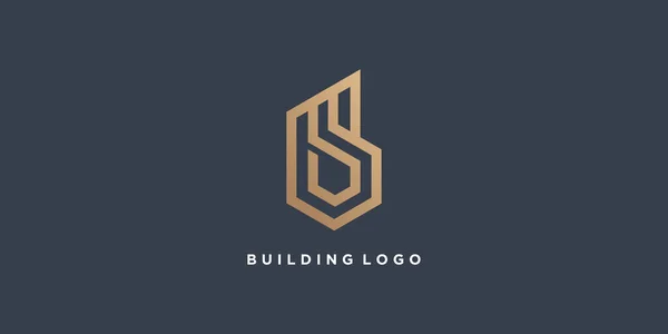 Gebäude Logo Design Idee Mit Abstraktem Buchstaben — Stockvektor