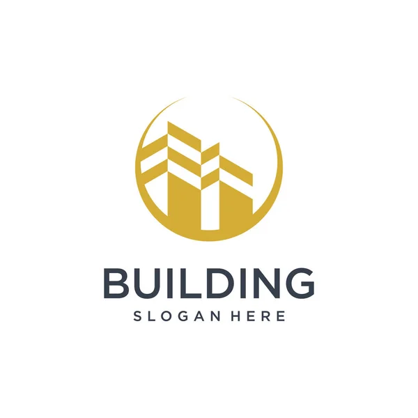 Design Logotipo Construção Com Conceito Moderno —  Vetores de Stock