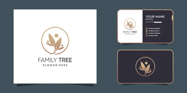 Family Tree Logo Design Modern Abstract Concept Idea — Stock Vector