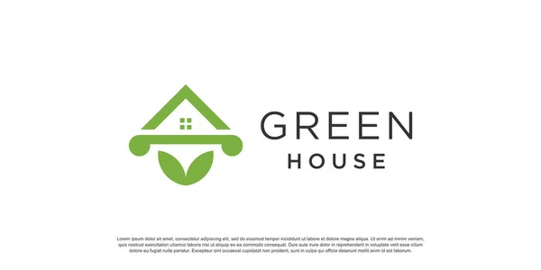 Modèle Conception Logo Maison Verte Avec Idée Style Moderne — Image vectorielle