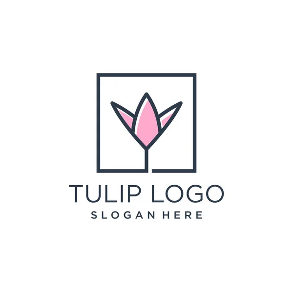 Вектор Элементов Дизайна Логотипа Tulip Современной Концепцией — стоковый вектор