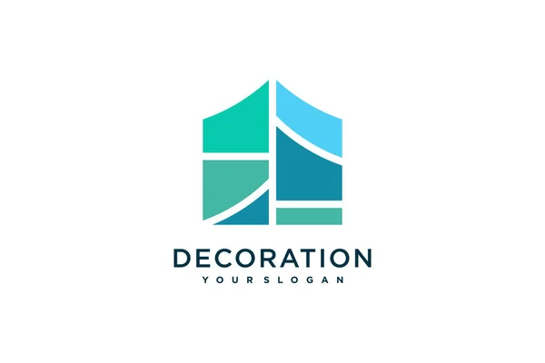 Design Vetor Logotipo Decoração Para Casa Com Ideia Moderna —  Vetores de Stock