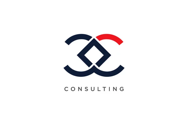 Consulting Logo Design Letter Concept — Stock Vector
