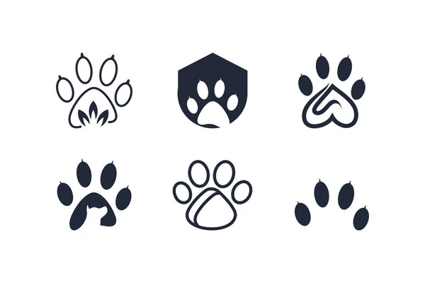 具有现代独特概念的足印动物标志设计 — 图库矢量图片