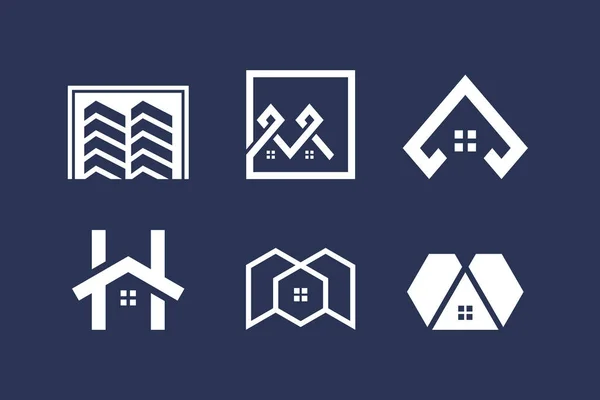 Set House Element Logo Design Icon Vector Creative Idea — Stock Vector