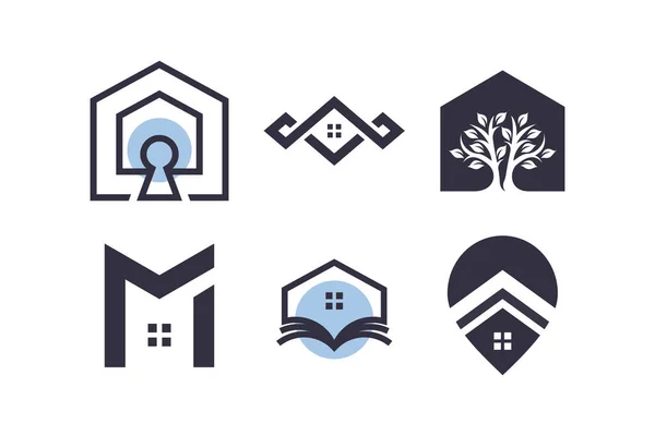 Σύνολο Του Λογότυπου Στοιχείο Σπίτι Διάνυσμα Εικονίδιο Σχεδιασμού Δημιουργική Ιδέα — Διανυσματικό Αρχείο