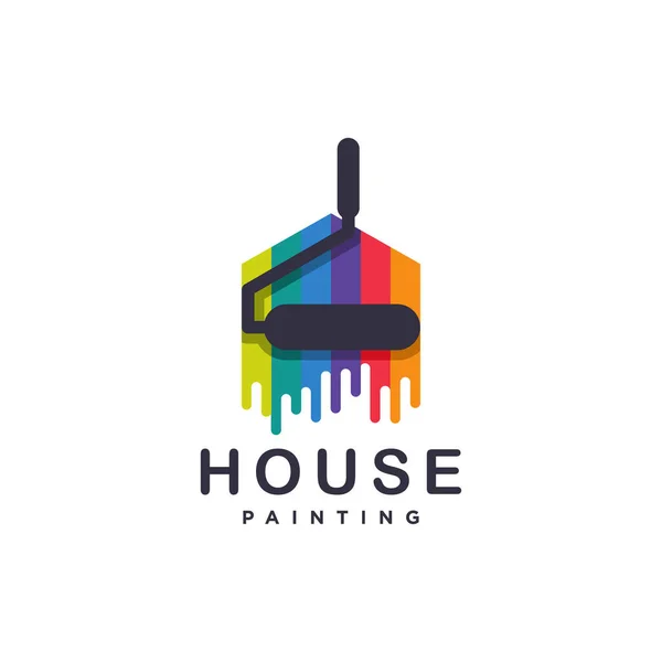 Paint House Logo Design Icon Element Vektor Mit Modernem Stil — Stockvektor
