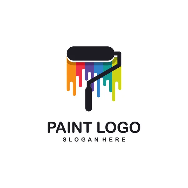 Paint Logo Design Icon Element Vector Con Estilo Moderno — Vector de stock