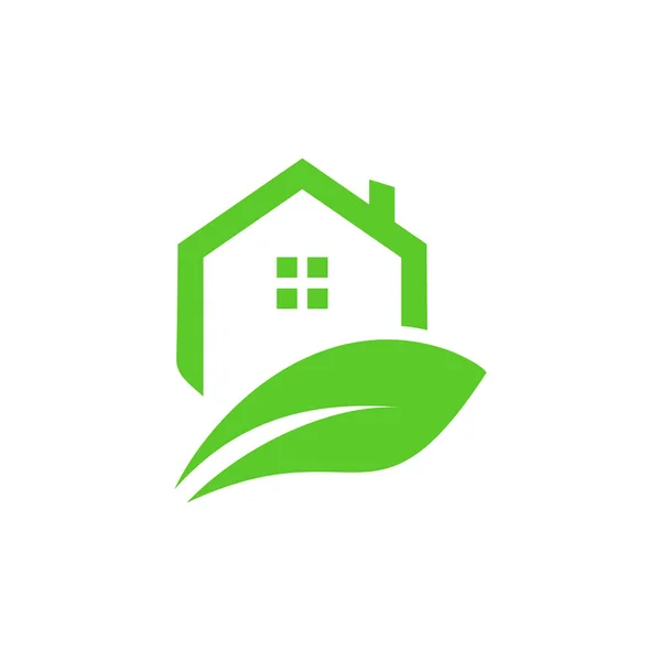 Zelený Dům Logo Design Ikona Prvek Vektor Kreativním Moderním Stylem — Stockový vektor