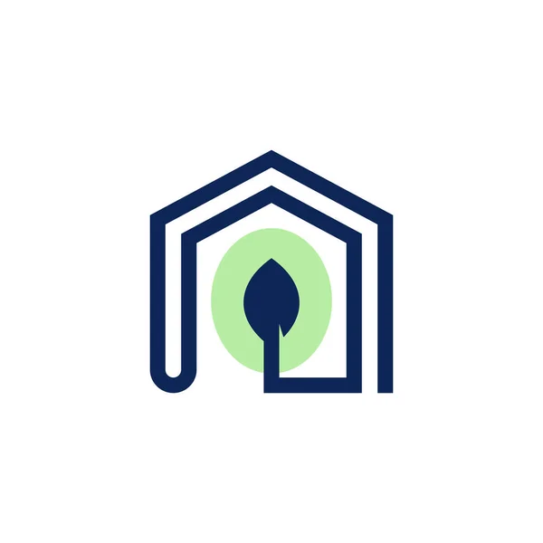 Casa Verde Logotipo Design Ícone Elemento Vetor Com Estilo Moderno —  Vetores de Stock