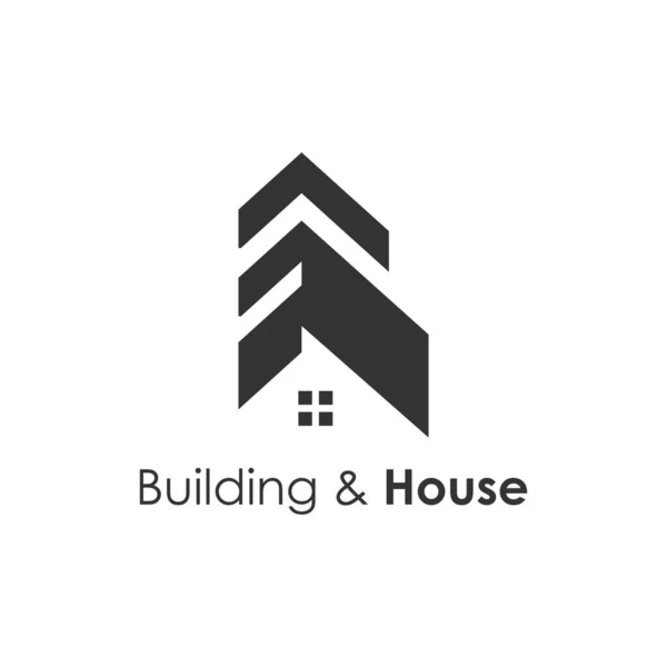 Bina Logosu Tasarımı Modern Stile Sahip Element Vektörü — Stok Vektör