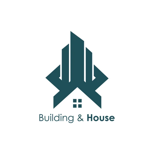 モダンなスタイルの家と建物のロゴデザインアイコンエレメントベクター — ストックベクタ