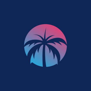 Palmiye logosu tasarımı element vektörü fikri
