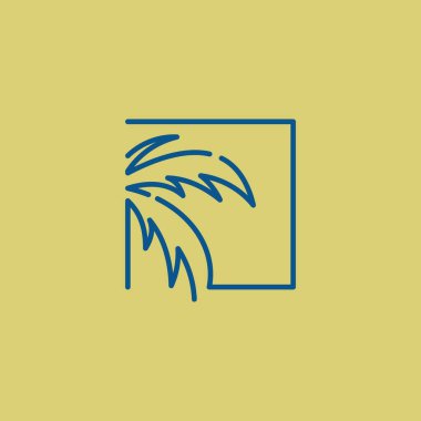 Palmiye logosu tasarımı element vektörü fikri