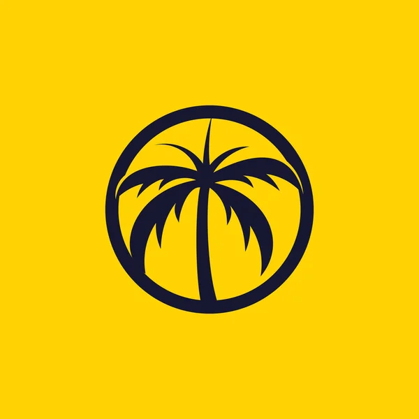 Palm Logo Diseño Icono Elemento Vector Idea — Vector de stock