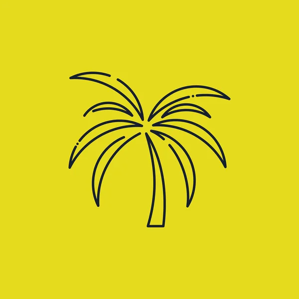 Palm Träd Logo Design Element Med Kreativ Linje Konst Koncept — Stock vektor