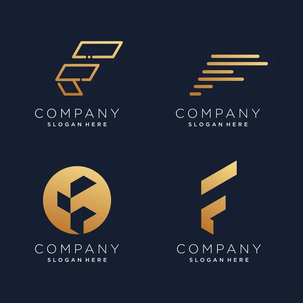 Letra Logo Diseño Vector Elemento Colección Con Concepto Oro — Vector de stock