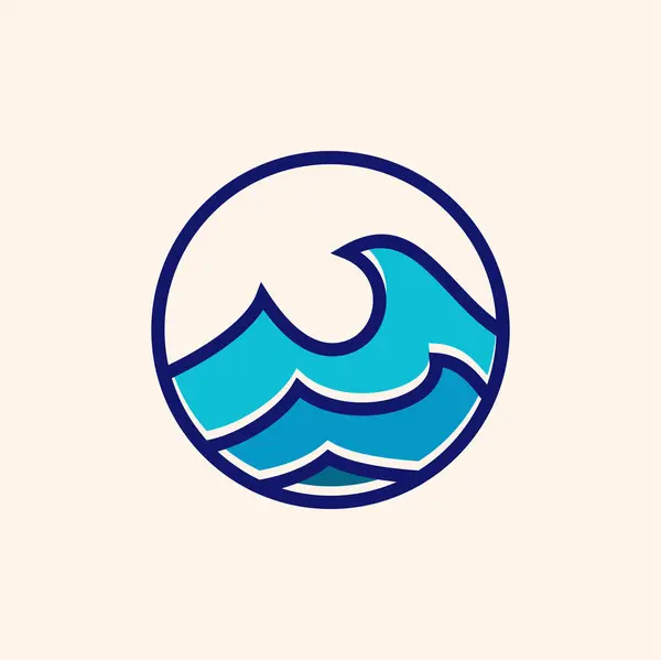 Vague Logo Élément Design Vecteur Avec Concept Créatif Moderne — Image vectorielle