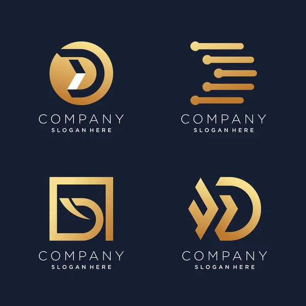 Harfi Logo Tasarım Element Vektörü Yaratıcı Altın Konsepte Sahip Telifsiz Stok Illüstrasyonlar