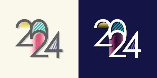 Modern Konsept Fikri Olan 2024 Logo Tasarım Element Vektörü Stok Illüstrasyon