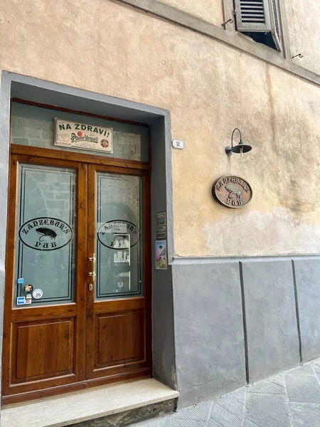 Sarteano Itálie 2023 Obchody Restaurace Regionu Sarteano Toskánsko Provincii Siena — Stock fotografie