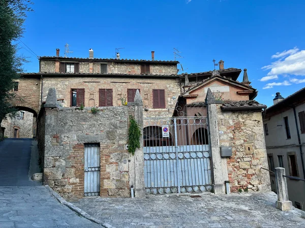 Antigua Casa Calles Estrechas Sarteano Italia Toscana Foto Alta Calidad — Foto de Stock