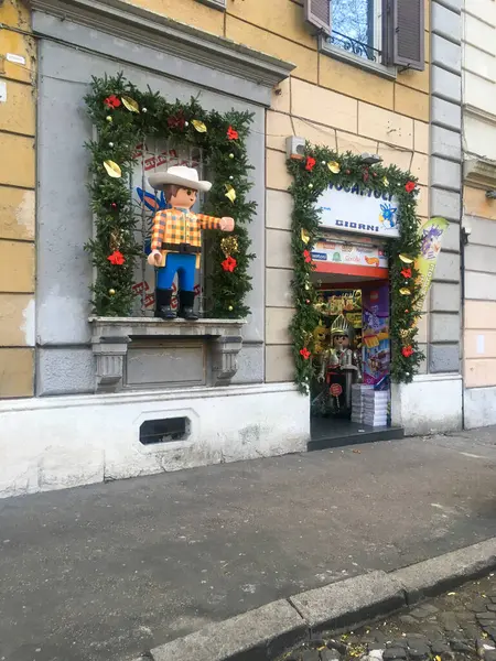 Roma Italia 2018 Tiendas Navidad Una Juguetería Decorada Para Navidad —  Fotos de Stock