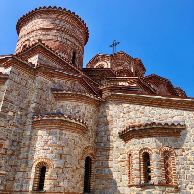St. Panteleimon Ortodoks Kilisesi. Mimarlık ve din kavramı. Ochrid Şehri, Makedonya. Yüksek kalite fotoğraf