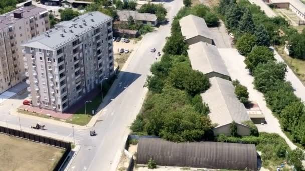 Uitzicht Vanuit Een Hoogbouw Woonwijken Van Skopje Noord Macedonië Een — Stockvideo
