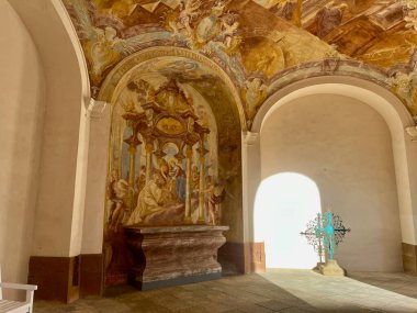 Kralovice, Czech Republic - 27.12.2024: Baroque frescoes in Marianska Tynice. Museum and Gallery of the Northern Plzen Region. High quality photo clipart