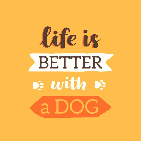 Hund Phrase Buntes Plakat Inspirierende Zitate Über Hunde Handgeschriebene Sätze — Stockvektor