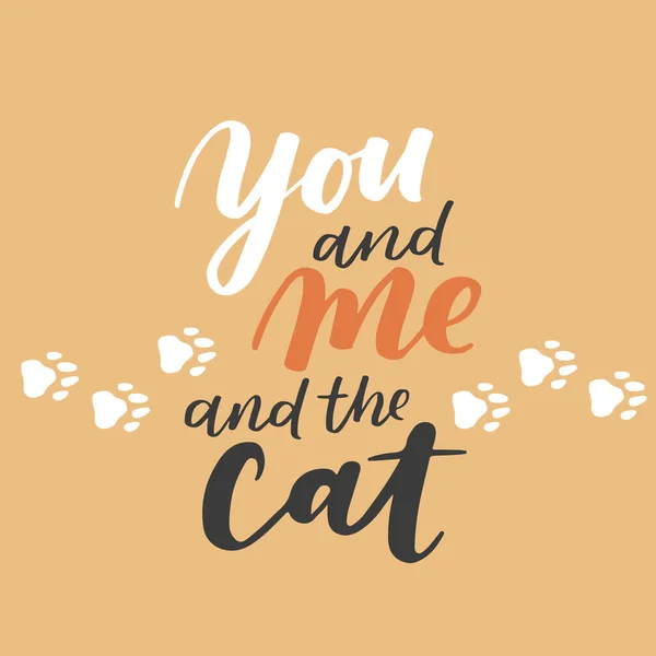 Kočičí Fráze Barevný Plakát Inspirační Citáty Kočkách Domácích Mazlíčcích Ručně — Stockový vektor