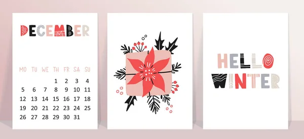 Vector Minimalistische Collectie Van Kerst Posters Nieuwjaar 2023 Set Van — Stockvector