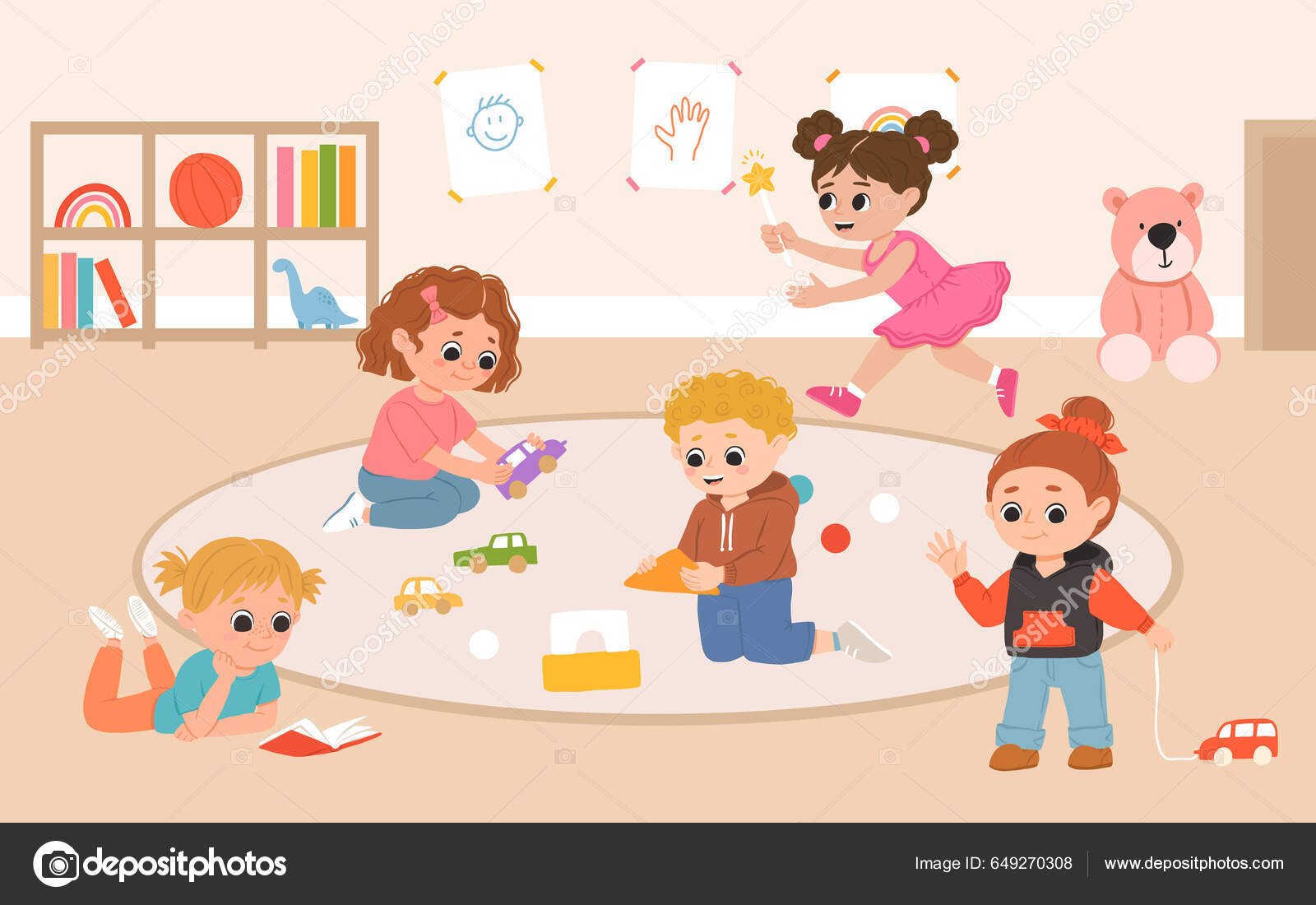 Vetor Online Brinquedo Infantil Jogando Na Infância Ilustração do