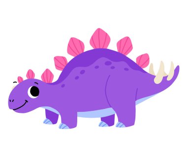 El çizimi Stegosaurus çizgi filmi. Şirin dino.