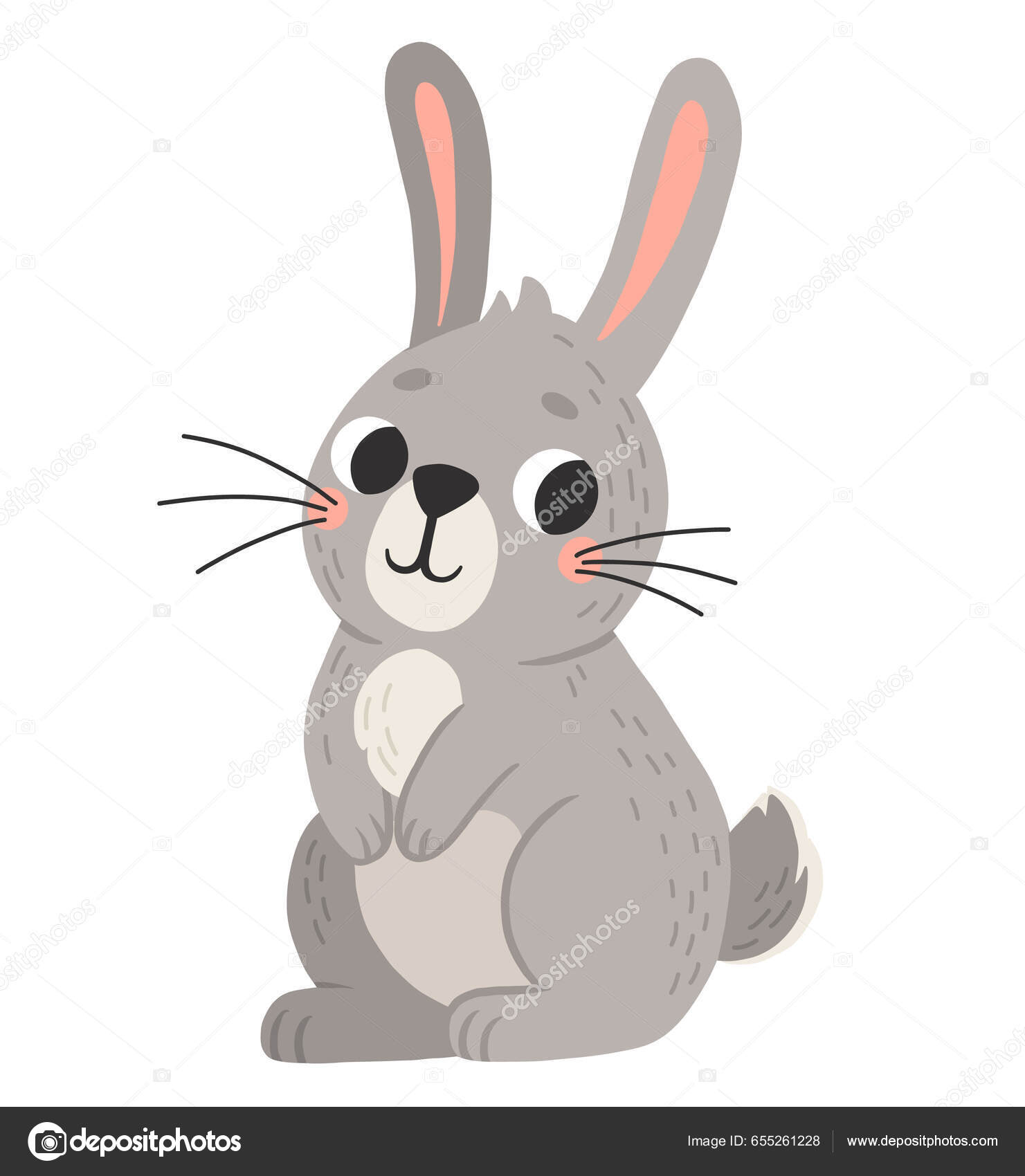 Lapin Brun Icône Dessin Animé Vecteur Mignon Lapin Lièvre Saut