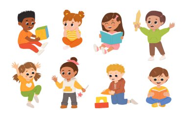 Çocuklar, çocuklar birlikte oynayıp eğleniyorlar. Keyfleri yerinde, oyun odasında, oyun alanında oynuyorlar. Anaokulu çocukları eğleniyor. Anaokulunda, anaokulunda çocuk aktivitesi.