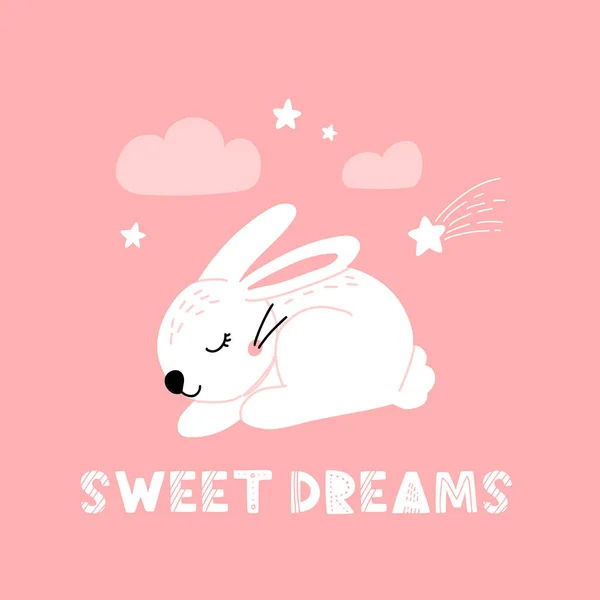 Icon Cute Rabbit Cartoon Style Bunny Pet Silhouette Hare Rabbit — Stock Vector