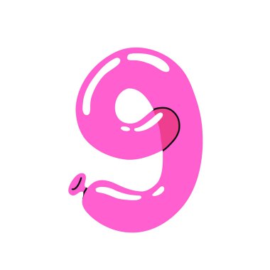 Renkli sayılar ve semboller. Doğum günü, karnaval, kutlama, yıldönümü ve tatil partisi geçmişi için şişirilebilir minimalist balonlar..