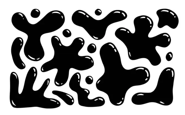 Epäsäännöllinen Möykky Joukko Abstrakteja Orgaanisia Muotoja Abstraktit Epäsäännölliset Läiskät Yksinkertainen kuvapankin vektorikuva