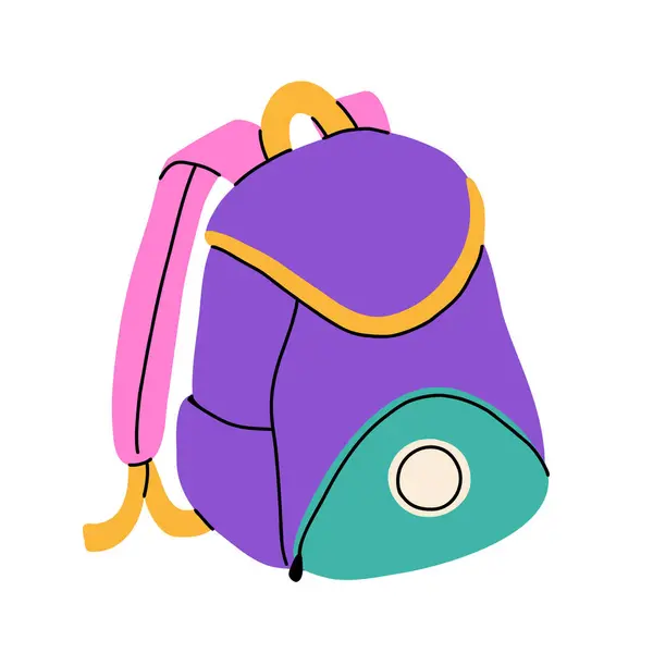 Different School Backpack Schoolbag Back School Collection Children Bags Hand Stock Illustration