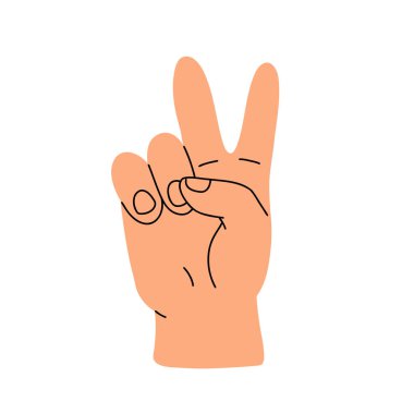 Parmaklarımla sayıyorum. El hareketi, kol bir, iki, üç, dört ve beş rakamları gösteriyor. Geri sayım, skor, temel matematik öğrenimi. Düz vektör çizimi beyaz arkaplanda izole edildi