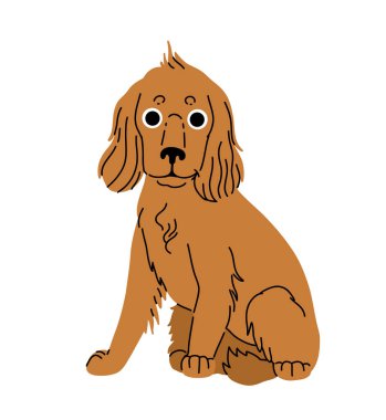 Çizgi film köpeği hareket halinde. Farklı köpek türleri. Aktif köpek yavruları Sibirya kurdu, Jack Russell Terrier, Cocker Spaniel, Minyatür Fino, Shar Pei, Bisshon Frize. Düz vektör illüstrasyonu