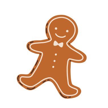 Noel kurabiyesi kurabiyeleri. Beyaz arka planda izole edilmiş farklı şekillerde kışın ev yapımı bisküviler..