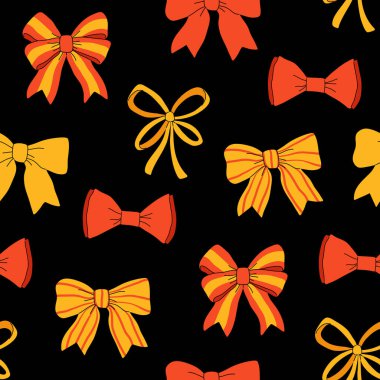 Şirin Xmas kurdelesi vektör yay desenli. Coquette Noel arkaplanı.