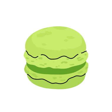 Japon matcha tatlılarıyla dolu bir vektör seti. Mochi, kirazlı krep, kremalı pasta, krep, makarna, dondurma, kirazlı turta ve çilekli kek..