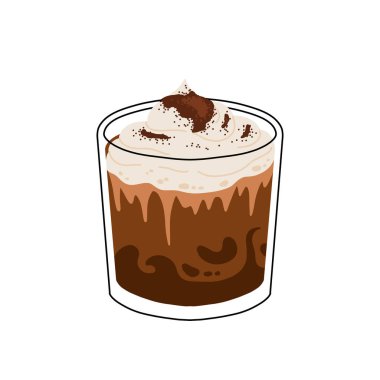 Latte Art Desenli Kahve fincanı. Şirin tavşan, çiçek ve kalp köpüğü şekilleri. Cafe Bar ya da Kafe Grafikleri. Vektör İllüstrasyonu, Simgeler