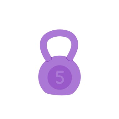 Mor halter ağırlığı 5 kg simge. Düz vektör çizim tasarımı